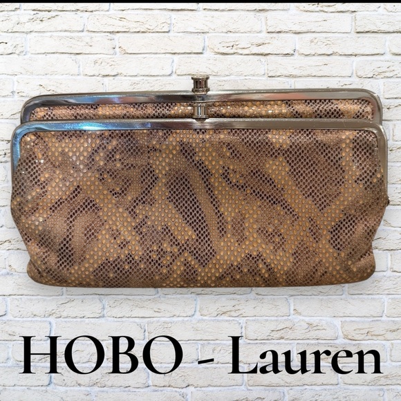 HOBO Lauren Wallet - Tan and Brown Snake Skin Pattern - Picture 1 of 1